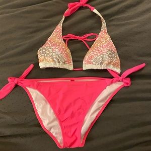 Victoria’s Secret hot pink sequin bikini
